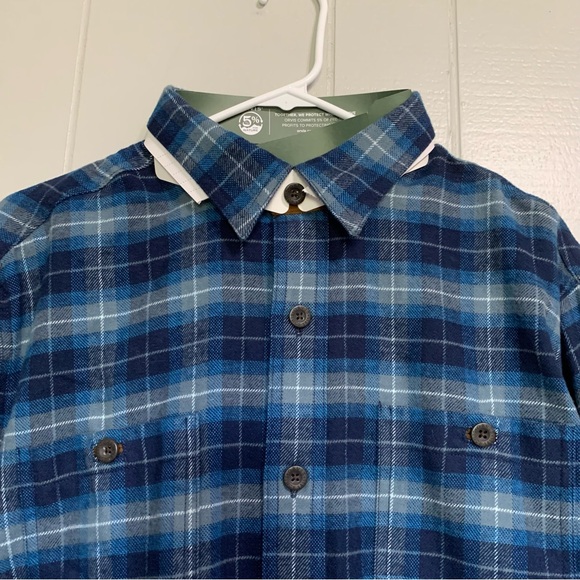 NWT Men’s Blue Grey Plaid ORVIS Long Sleeve Button Down Perfect Flannel Shirt - Picture 7 of 10